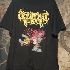 Terminal Nation Graphic Black T-Shirt with Yellow and Red Design